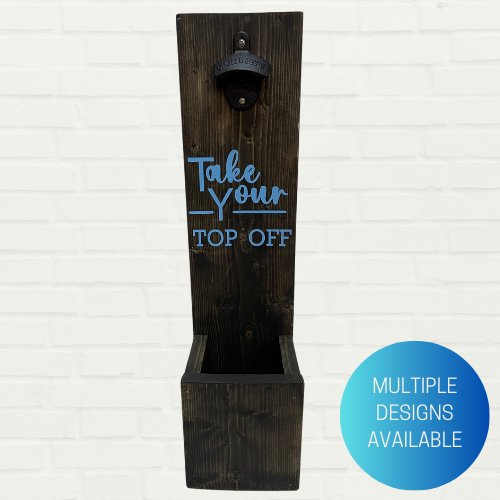 Bottle Top Opener with Collector | Multiple Designs Available